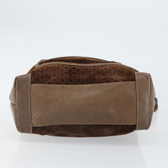 GUCCI Tote Bag Suede Brown Gold 98 29 002 4987 Auth 162191