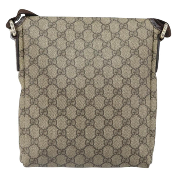 GUCCI GG Supreme Shoulder Bag PVC Beige Gold 223666 Auth 162192