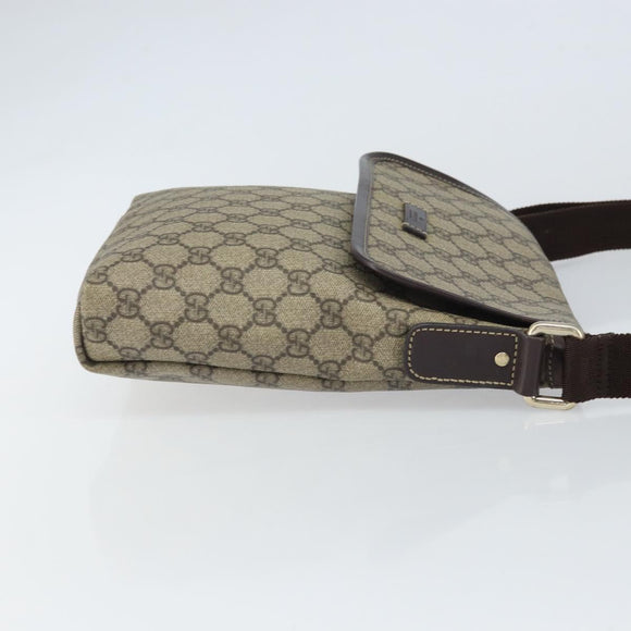 GUCCI GG Supreme Shoulder Bag PVC Beige Gold 223666 Auth 162192