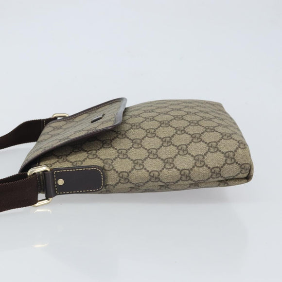 GUCCI GG Supreme Shoulder Bag PVC Beige Gold 223666 Auth 162192