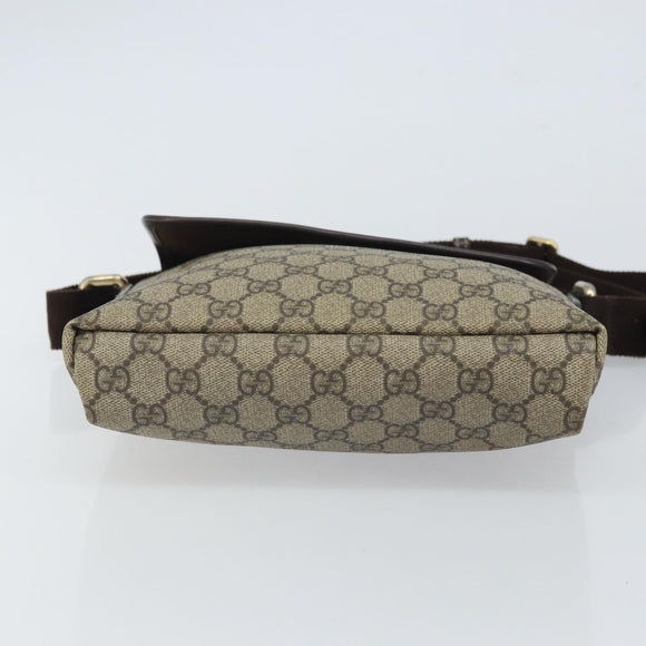 GUCCI GG Supreme Shoulder Bag PVC Beige Gold 223666 Auth 162192