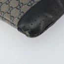 GUCCI GG Crystal Shoulder Bag Coated Canvas Navy Gold 145857 Auth 162193-11