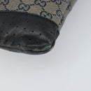 GUCCI GG Crystal Shoulder Bag Coated Canvas Navy Gold 145857 Auth 162193-12