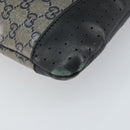 GUCCI GG Crystal Shoulder Bag Coated Canvas Navy Gold 145857 Auth 162193-13