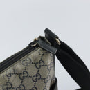 GUCCI GG Crystal Shoulder Bag Coated Canvas Navy Gold 145857 Auth 162193-14