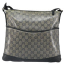 GUCCI GG Crystal Shoulder Bag Coated Canvas Navy Gold 145857 Auth 162193-2