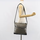 GUCCI GG Crystal Shoulder Bag Coated Canvas Navy Gold 145857 Auth 162193-24
