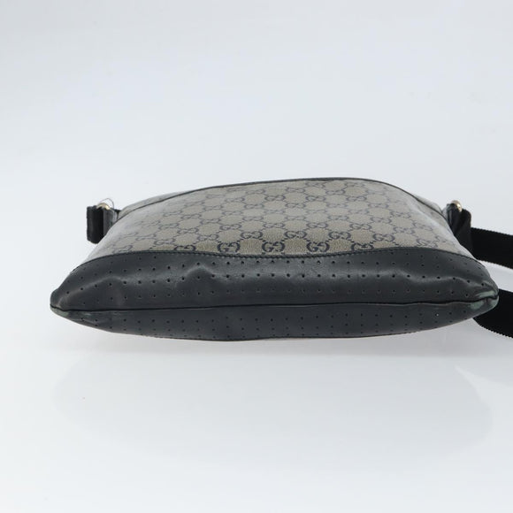 GUCCI GG Crystal Shoulder Bag Coated Canvas Navy Gold 145857 Auth 162193