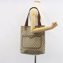GUCCI GG Supreme Web Sherry Line Tote Bag PVC Beige 39 02 003 Auth 162194-21