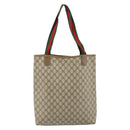 GUCCI GG Supreme Web Sherry Line Tote Bag PVC Beige 39 02 003 Auth 162194-2