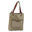 GUCCI GG Supreme Web Sherry Line Tote Bag PVC Beige 39 02 003 Auth 162195-1