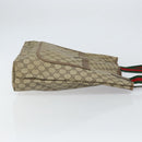GUCCI GG Supreme Web Sherry Line Tote Bag PVC Beige 39 02 003 Auth 162195-4
