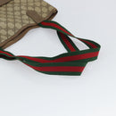 GUCCI GG Supreme Web Sherry Line Tote Bag PVC Beige 39 02 003 Auth 162195-7