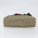 GUCCI GG Supreme Web Sherry Line Tote Bag PVC Beige 39 02 003 Auth 162195-9