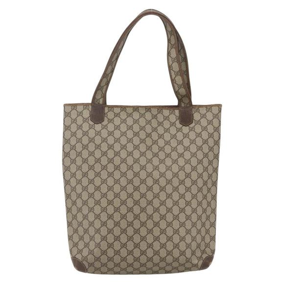 GUCCI GG Supreme Tote Bag PVC Beige 002 39 0054 Auth 162196