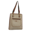 GUCCI GG Supreme Web Sherry Line Tote Bag PVC Beige Gold 89 02 092 Auth 162197-1
