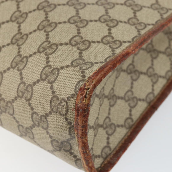 GUCCI GG Supreme Web Sherry Line Tote Bag PVC Beige Gold 89 02 092 Auth 162197