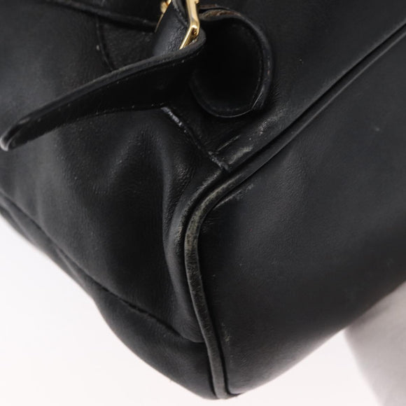 GUCCI Bamboo Backpack Leather Black Gold 003 2058 0016 Auth 162199