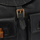 GUCCI Bamboo Backpack Leather Black Gold 003 2058 0016 Auth 162199-19