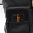GUCCI Bamboo Backpack Leather Black Gold 003 2058 0016 Auth 162199-20