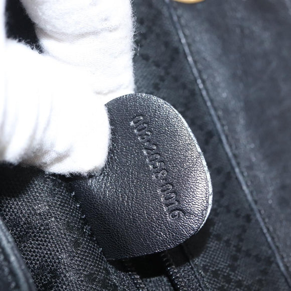 GUCCI Bamboo Backpack Leather Black Gold 003 2058 0016 Auth 162199