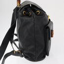 GUCCI Bamboo Backpack Leather Black Gold 003 2058 0016 Auth 162199-4