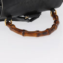 GUCCI Bamboo Backpack Leather Black Gold 003 2058 0016 Auth 162199-7
