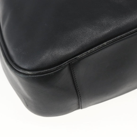 GUCCI Bamboo Shoulder Bag Leather 2way Black Gold 001 1577 3444 Auth 162200