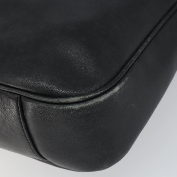 GUCCI Bamboo Shoulder Bag Leather Black Gold 001 1577 3444 Auth 162201