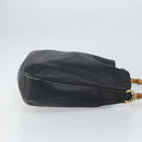 GUCCI Bamboo Shoulder Bag Leather Black Gold 001 1577 3444 Auth 162201-4