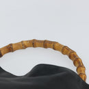 GUCCI Bamboo Shoulder Bag Leather Black Gold 001 1577 3444 Auth 162201-8