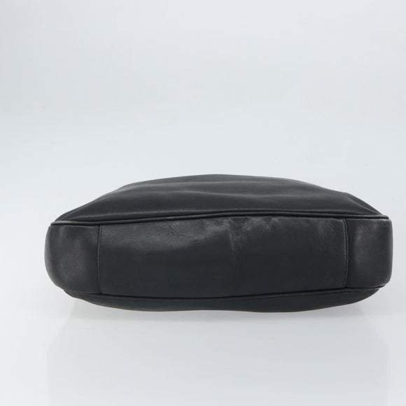 GUCCI Bamboo Shoulder Bag Leather Black Gold 001 1577 3444 Auth 162201