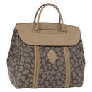 SAINT LAURENT Hand Bag PVC Leather Beige Gray Auth 162205-1