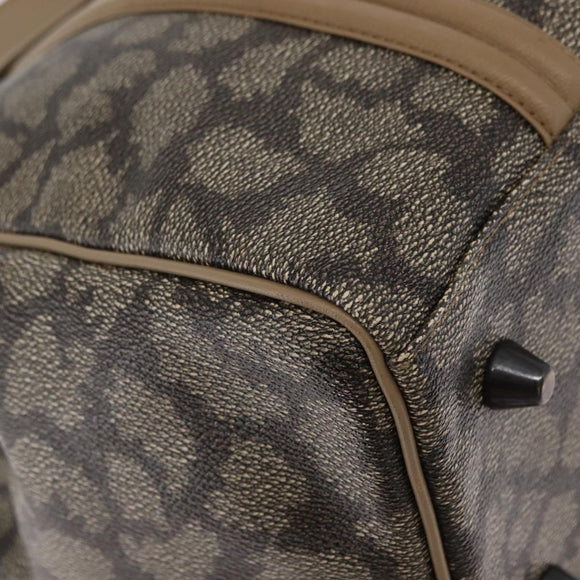 SAINT LAURENT Hand Bag PVC Leather Beige Gray Auth 162205