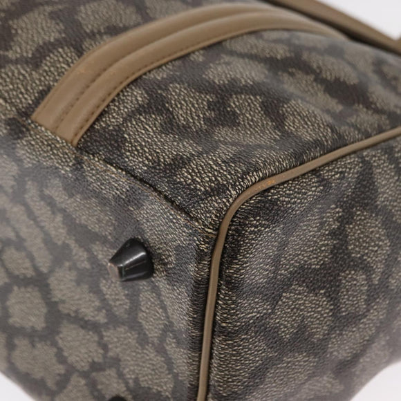 SAINT LAURENT Hand Bag PVC Leather Beige Gray Auth 162205