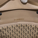 SAINT LAURENT Hand Bag PVC Leather Beige Gray Auth 162205-10