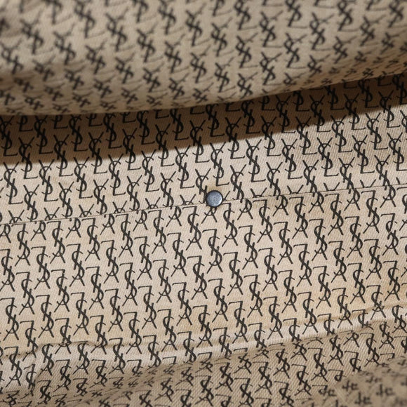 SAINT LAURENT Hand Bag PVC Leather Beige Gray Auth 162205