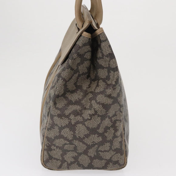 SAINT LAURENT Hand Bag PVC Leather Beige Gray Auth 162205