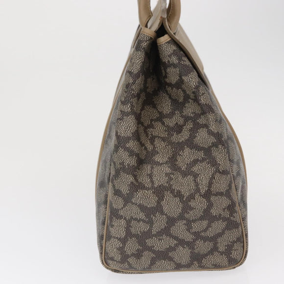 SAINT LAURENT Hand Bag PVC Leather Beige Gray Auth 162205