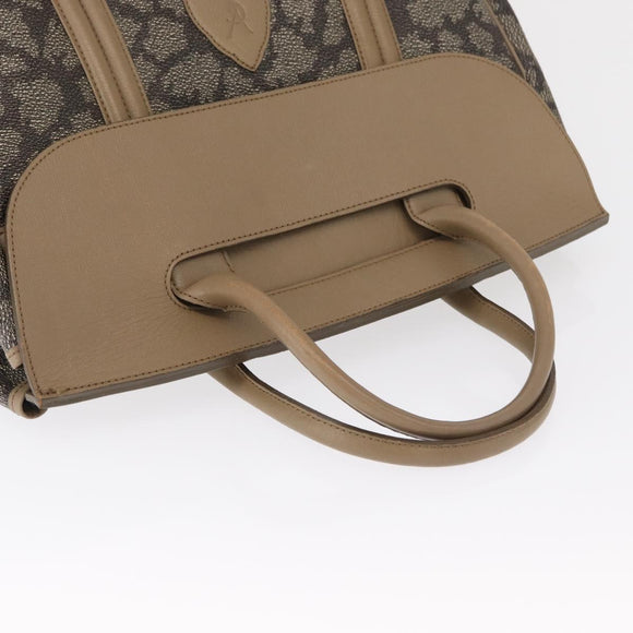 SAINT LAURENT Hand Bag PVC Leather Beige Gray Auth 162205