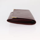 CARTIER Must Line Clutch Bag Leather Bordeaux Gold Auth 162206A-3