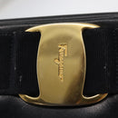 Salvatore Ferragamo Vala Shoulder Bag Leather Navy Gold Auth 162207-10