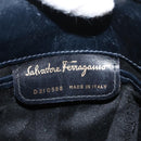 Salvatore Ferragamo Vala Shoulder Bag Leather Navy Gold Auth 162207-12