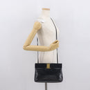 Salvatore Ferragamo Vala Shoulder Bag Leather Navy Gold Auth 162207-20
