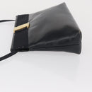 Salvatore Ferragamo Vala Shoulder Bag Leather Navy Gold Auth 162207-4
