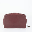 CARTIER Must Line Bag Leather 2 Set Bordeaux Beige Auth 162212-3