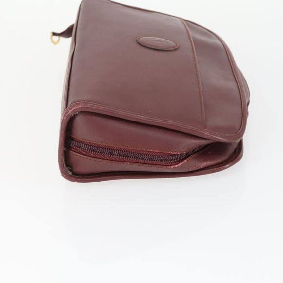 CARTIER Must Line Bag Leather 2 Set Bordeaux Beige Auth 162212