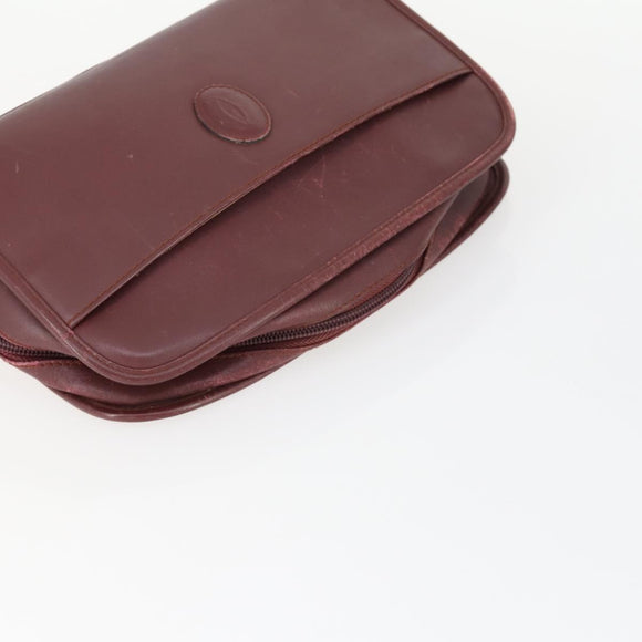CARTIER Must Line Bag Leather 2 Set Bordeaux Beige Auth 162212