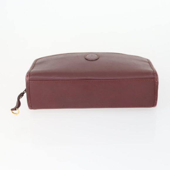 CARTIER Must Line Bag Leather 2 Set Bordeaux Beige Auth 162212