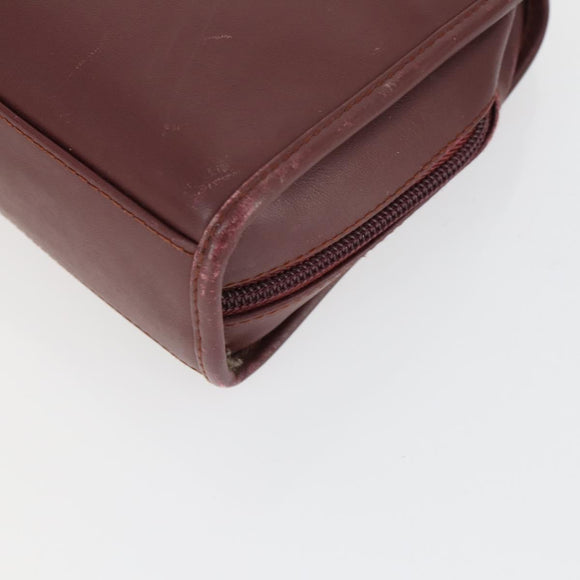 CARTIER Must Line Bag Leather 2 Set Bordeaux Beige Auth 162212